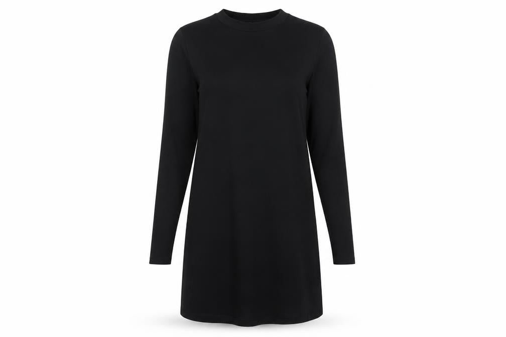 Pull&Bear Womens Black Viscose Jumper Dress Size XS Mock Neck Pullover