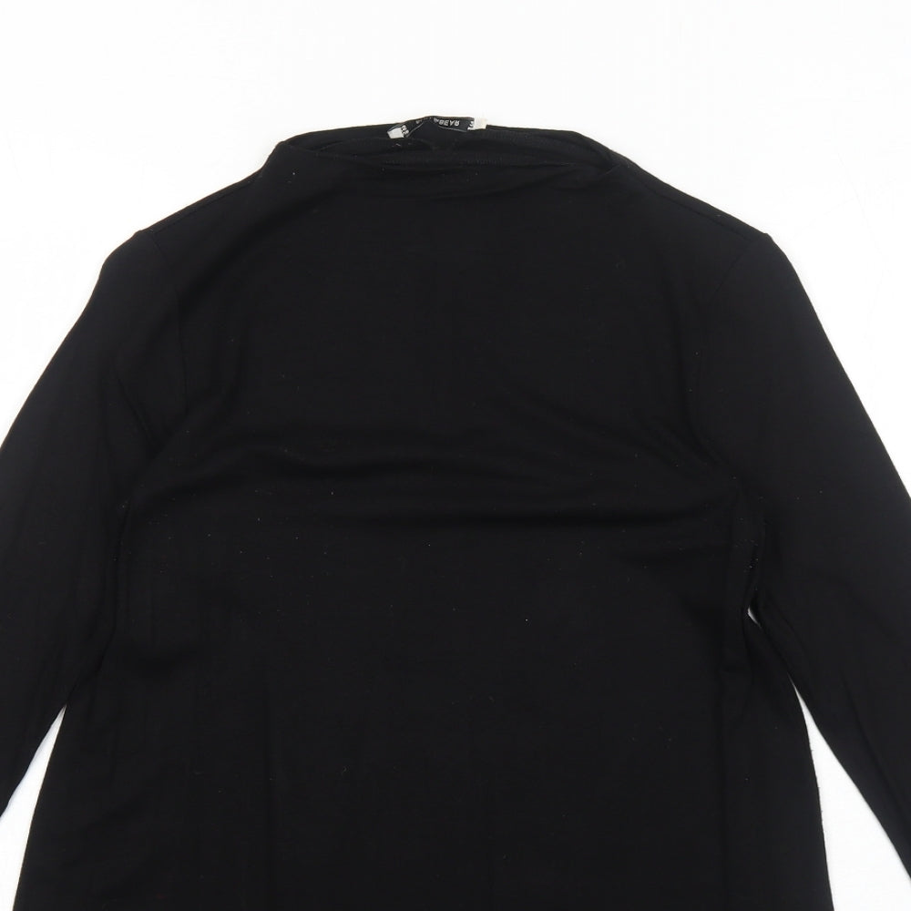 Pull&Bear Womens Black Viscose Jumper Dress Size XS Mock Neck Pullover