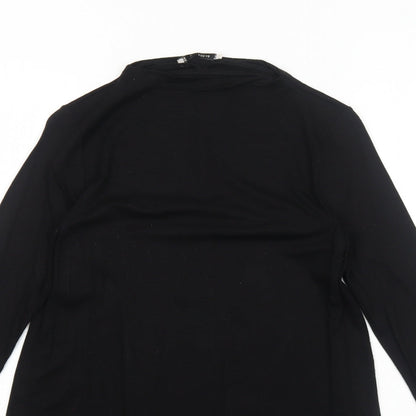 Pull&Bear Womens Black Viscose Jumper Dress Size XS Mock Neck Pullover
