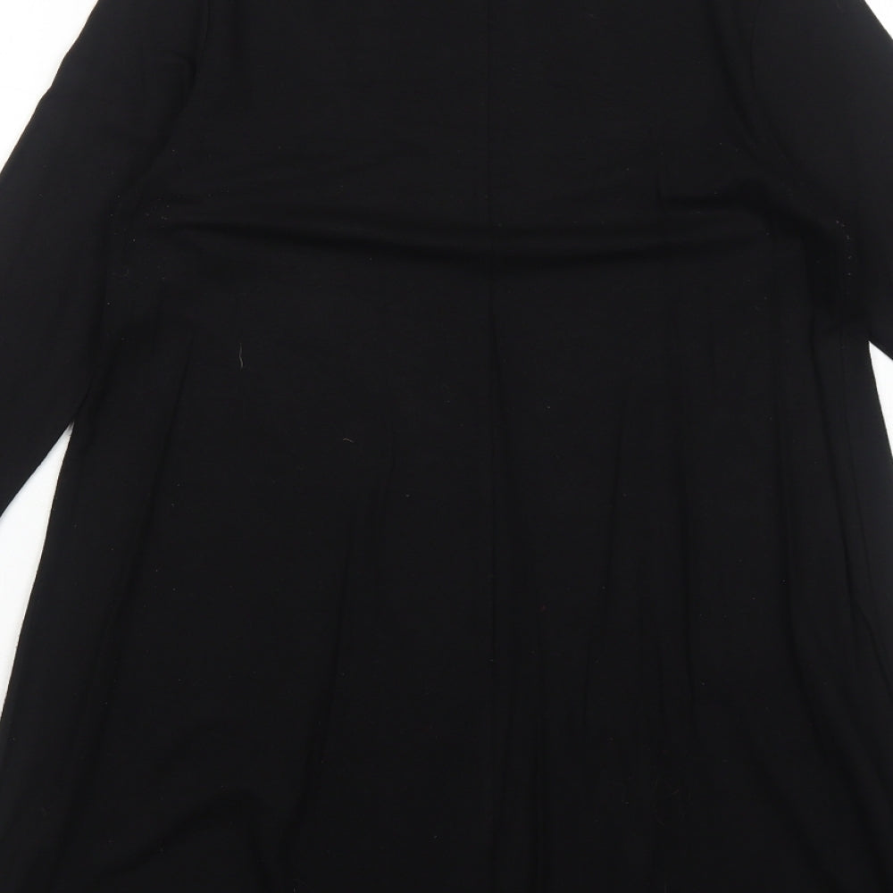 Pull&Bear Womens Black Viscose Jumper Dress Size XS Mock Neck Pullover