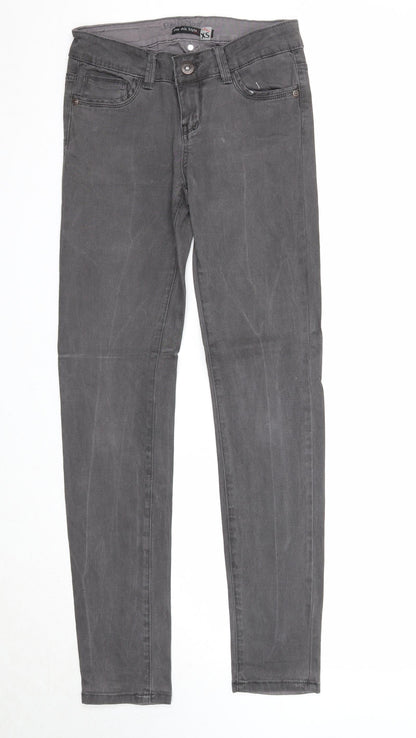 Love this style Womens Black Cotton Straight Jeans Size XS Regular Zip