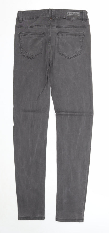 Love this style Womens Black Cotton Straight Jeans Size XS Regular Zip