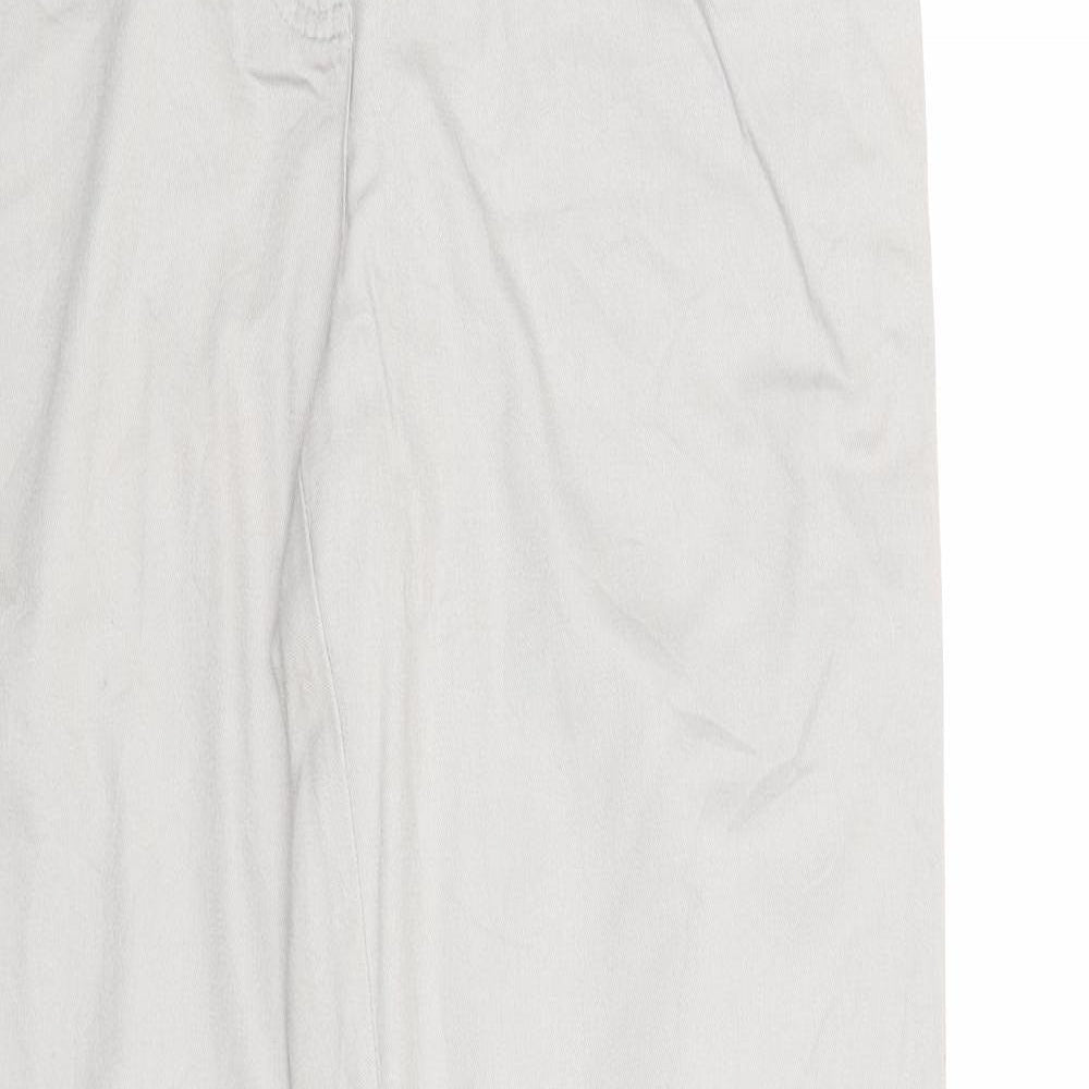 Fashion Concept Womens Grey Cotton Trousers Size 12 Regular Zip