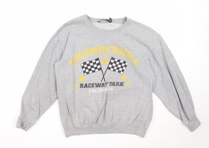Daisy Street Womens Grey Polyester Pullover Sweatshirt Size 6 Pullover - Thunderhill Raceway Park California
