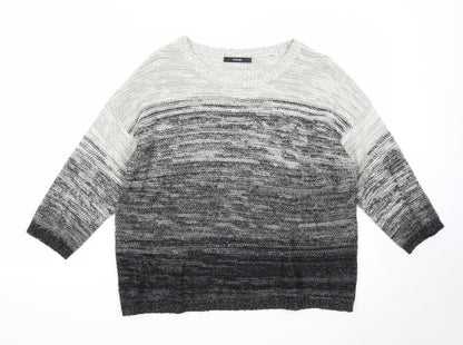 George Womens Black Round Neck Acrylic Pullover Jumper Size 12