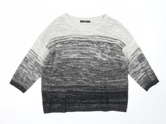 George Womens Black Round Neck Acrylic Pullover Jumper Size 12