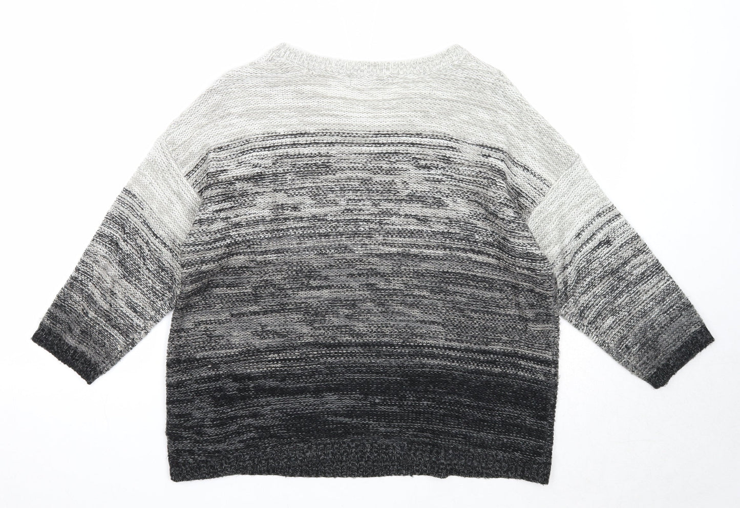 George Womens Black Round Neck Acrylic Pullover Jumper Size 12