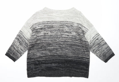 George Womens Black Round Neck Acrylic Pullover Jumper Size 12