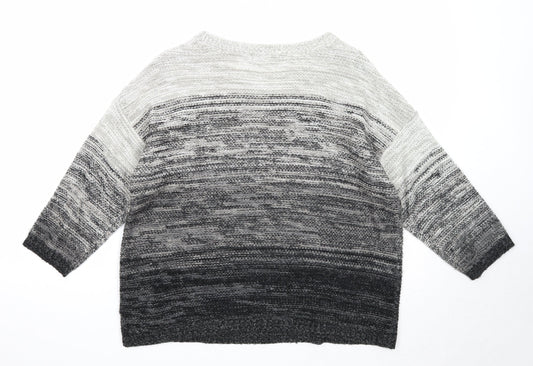 George Womens Black Round Neck Acrylic Pullover Jumper Size 12