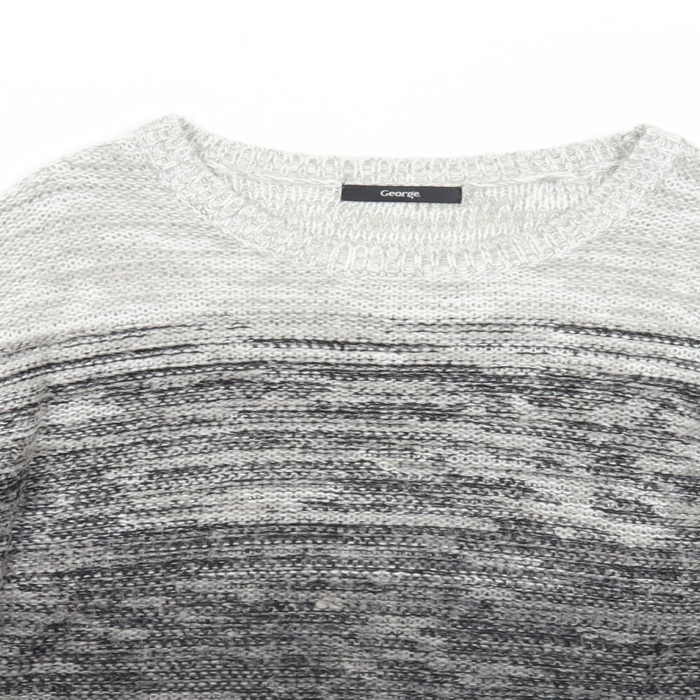 George Womens Black Round Neck Acrylic Pullover Jumper Size 12