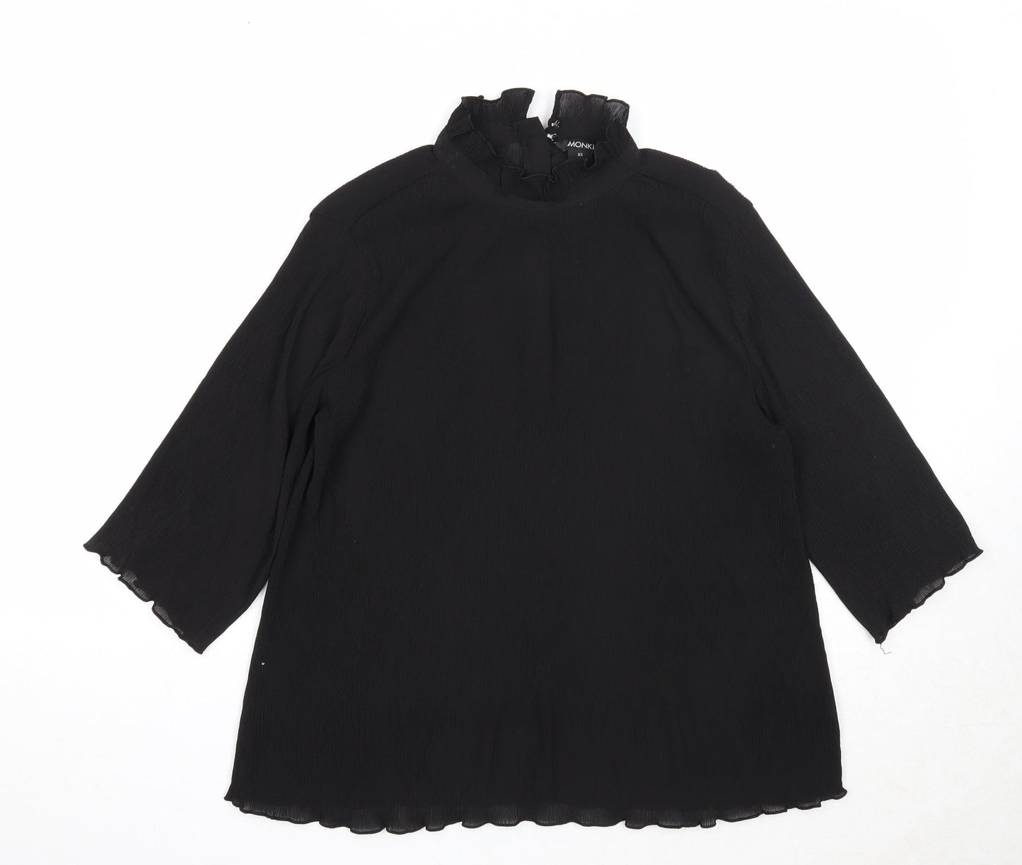 Womens UK Size XS Monki Black Basic Blouse