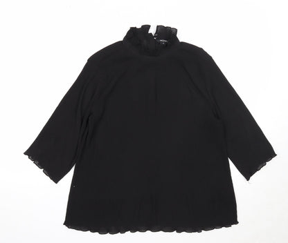 Womens UK Size XS Monki Black Basic Blouse