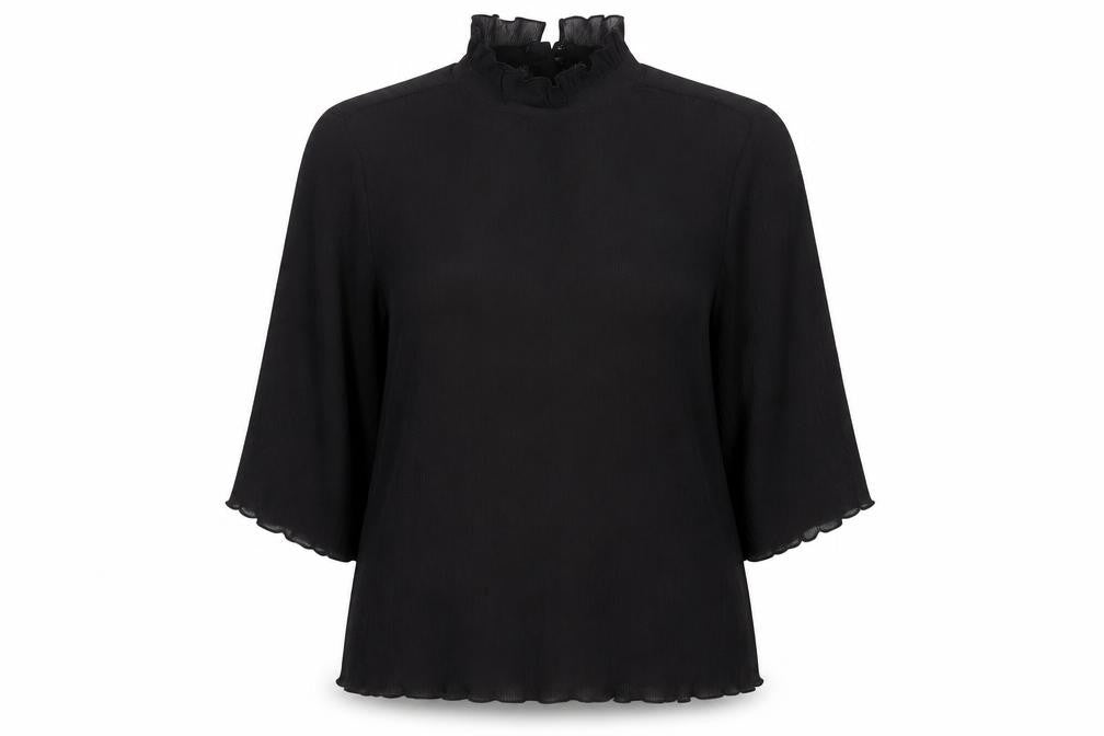Womens UK Size XS Monki Black Basic Blouse