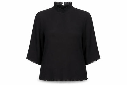 Womens UK Size XS Monki Black Basic Blouse
