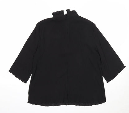 Womens UK Size XS Monki Black Basic Blouse