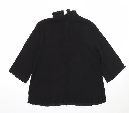 Womens UK Size XS Monki Black Basic Blouse