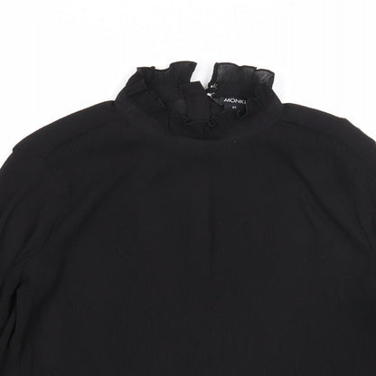 Womens UK Size XS Monki Black Basic Blouse