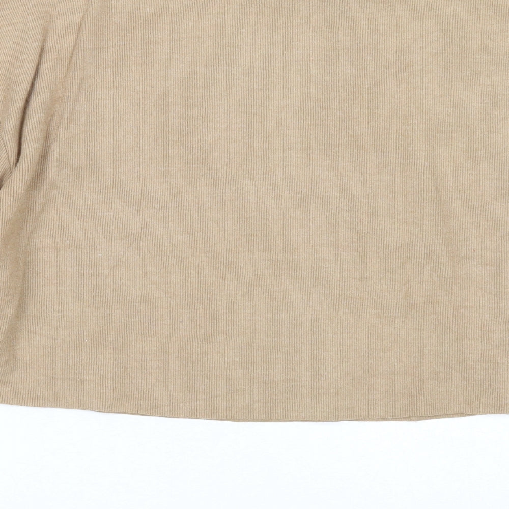 Zara Womens Beige Cotton Pullover Sweatshirt Size S Pullover