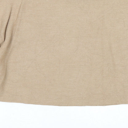 Zara Womens Beige Cotton Pullover Sweatshirt Size S Pullover