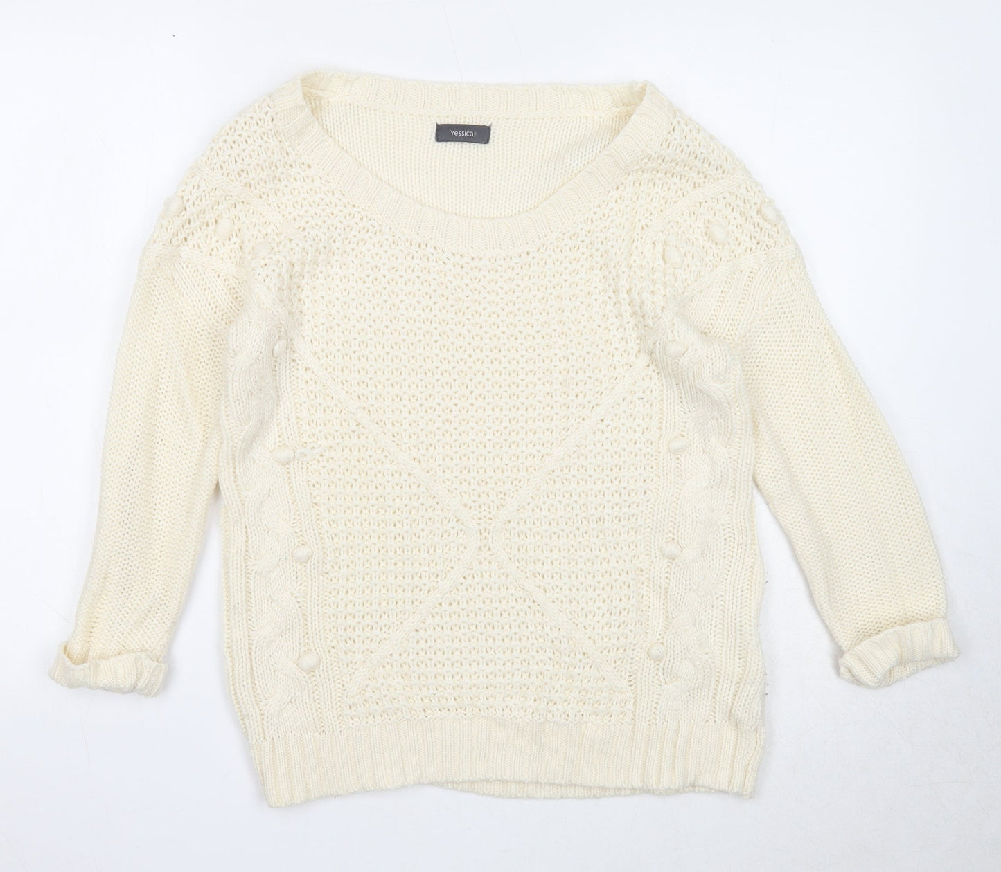 Womens UK Size S Yessica Ivory Pullover Jumper
