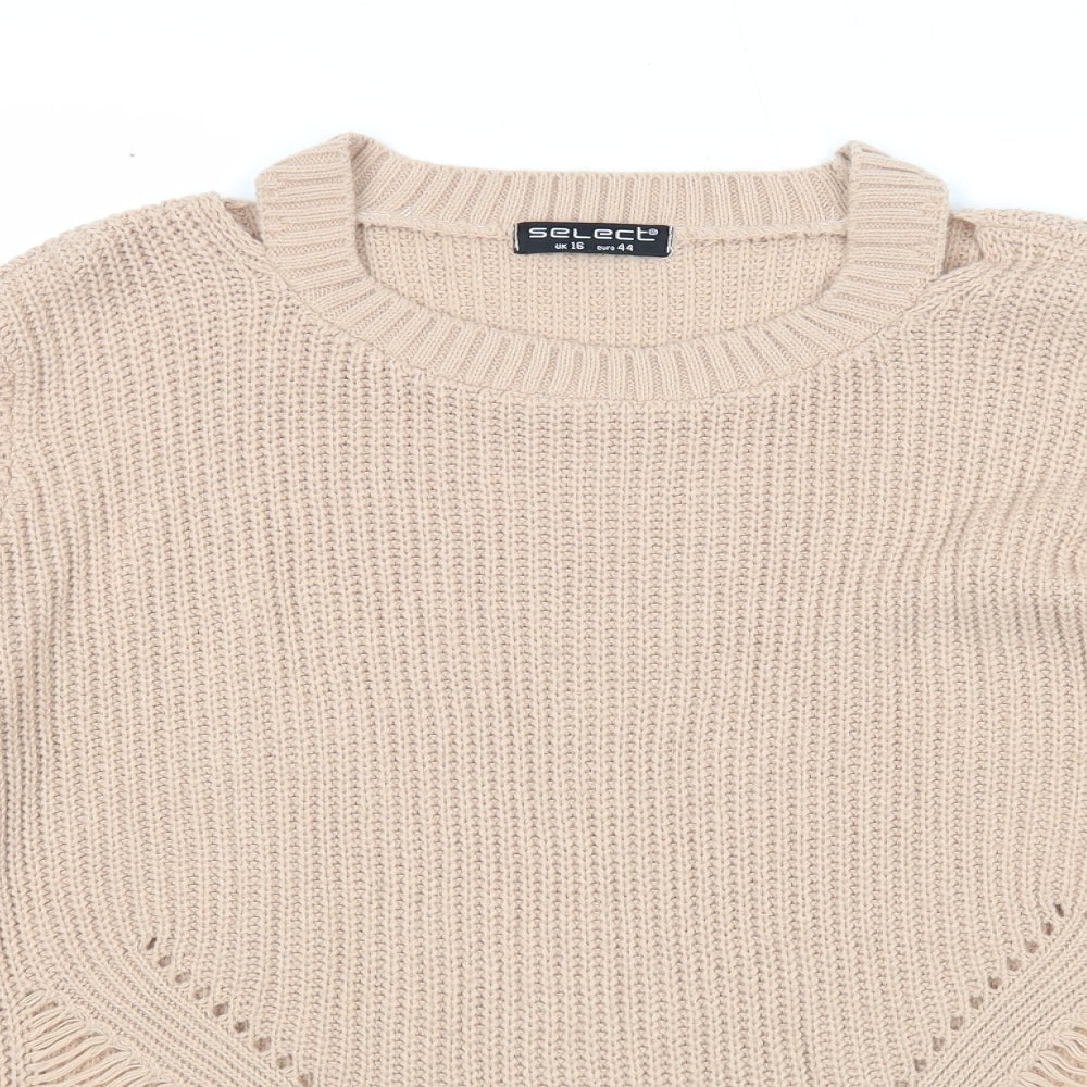 Womens UK Size 16 Select Beige Pullover Jumper