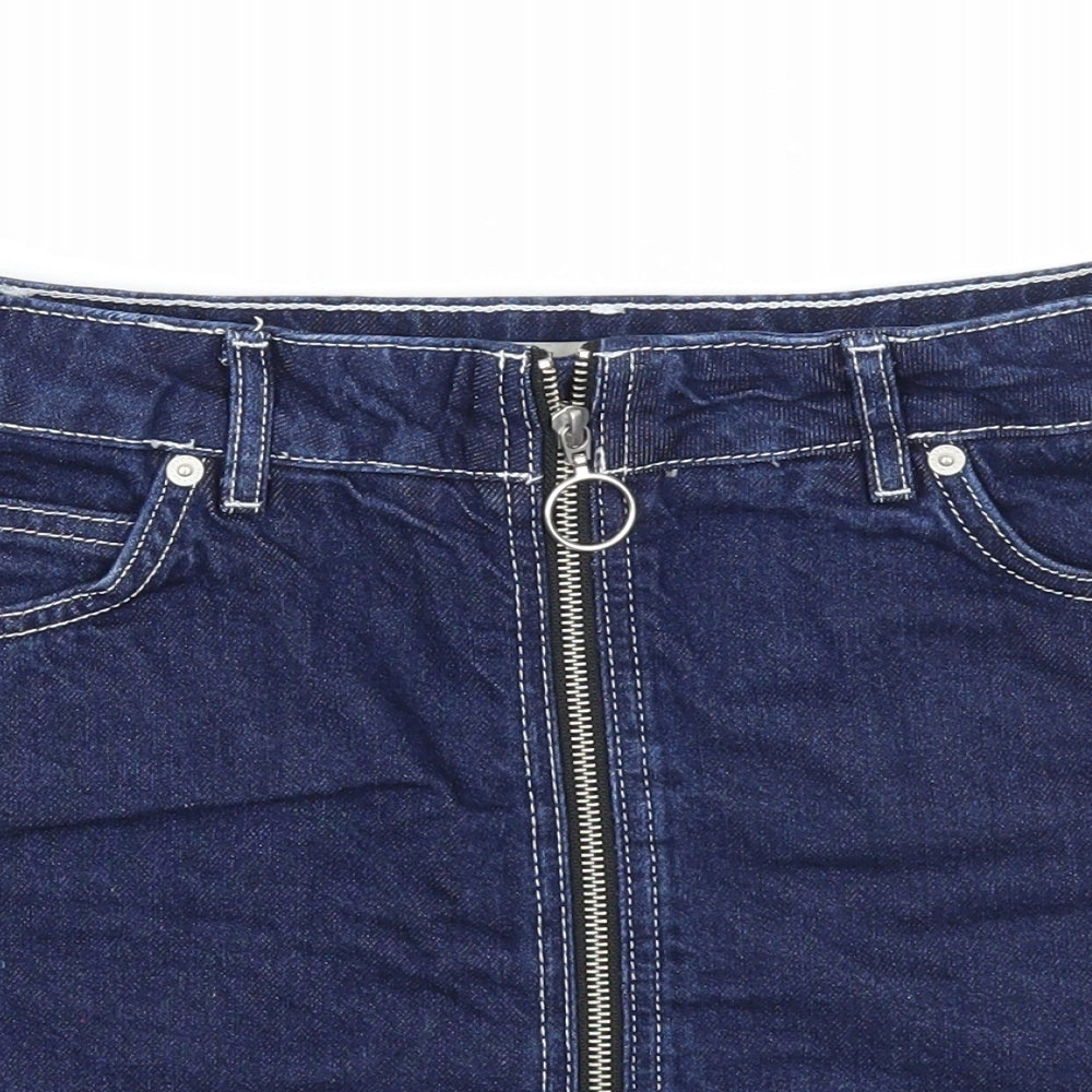 Womens UK Size 8 Topshop Mini Denim Skirt