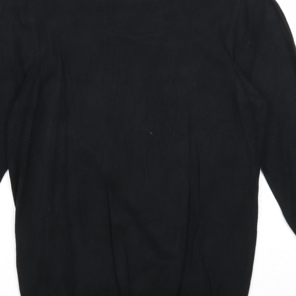 BHS Womens Black Round Neck Viscose Pullover Jumper Size 8
