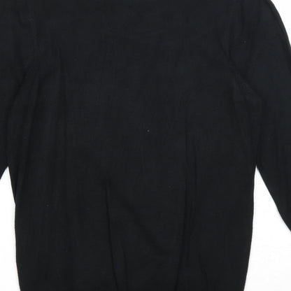 BHS Womens Black Round Neck Viscose Pullover Jumper Size 8