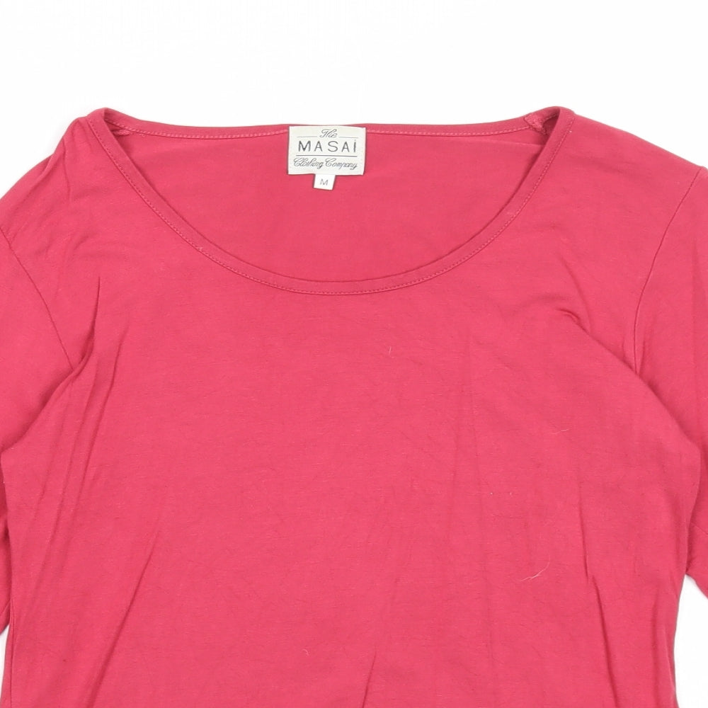 Womens UK Size M Masai Pink Basic T-Shirt