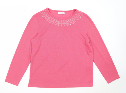 Womens UK Size S Bonmarché Pink Pullover Jumper