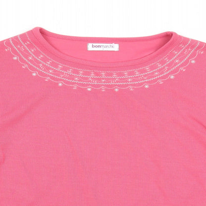 Womens UK Size S Bonmarché Pink Pullover Jumper