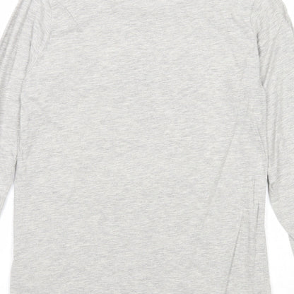 Monoprix Girls Grey Cotton Basic T-Shirt Size 14 Years Round Neck Pullover - Smile