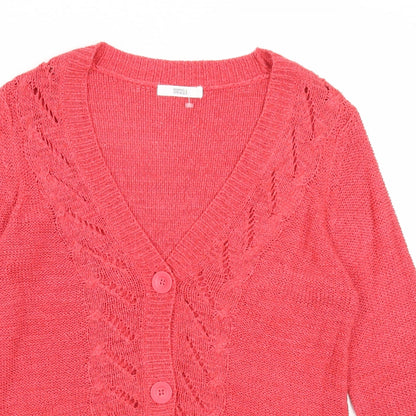 Womens UK Size 10 Marks and Spencer Red Cardigan Jumper