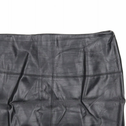 Missguided Womens Black Polyester A-Line Skirt Size 10 Zip