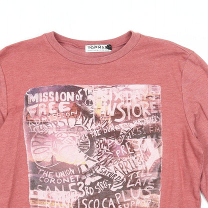 Topman Mens Red Polyester Pullover Sweatshirt Size M