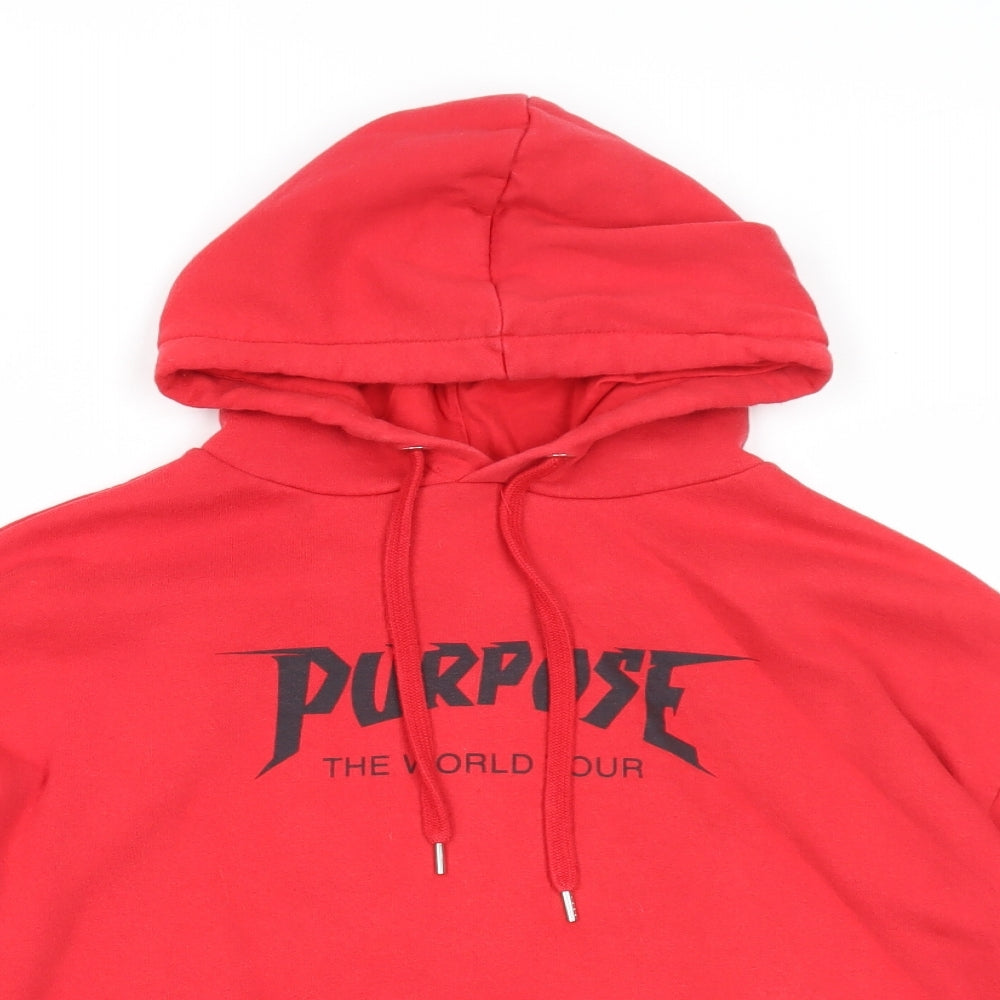 Divided Womens Red Cotton Pullover Hoodie Size S Pullover