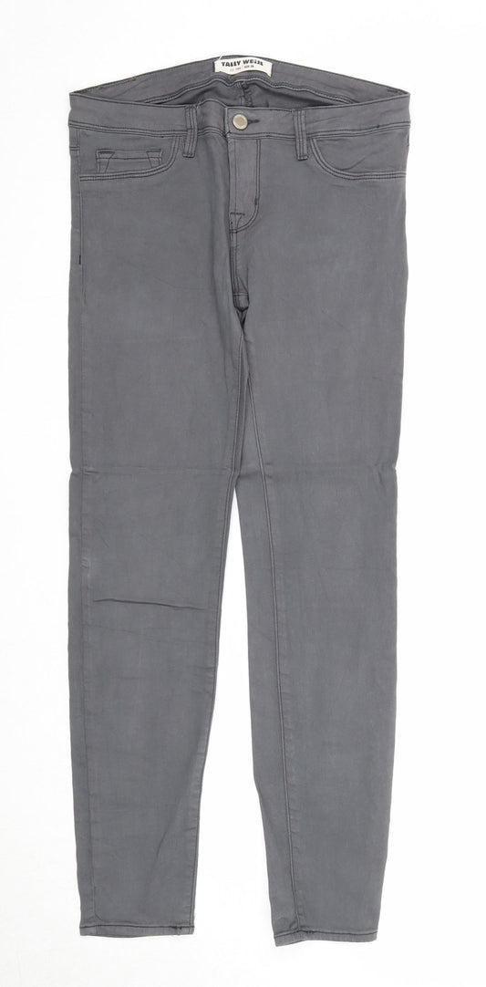 Womens UK Size 10 TALLY WEiJL Regular Fit Straight Grey Jeans