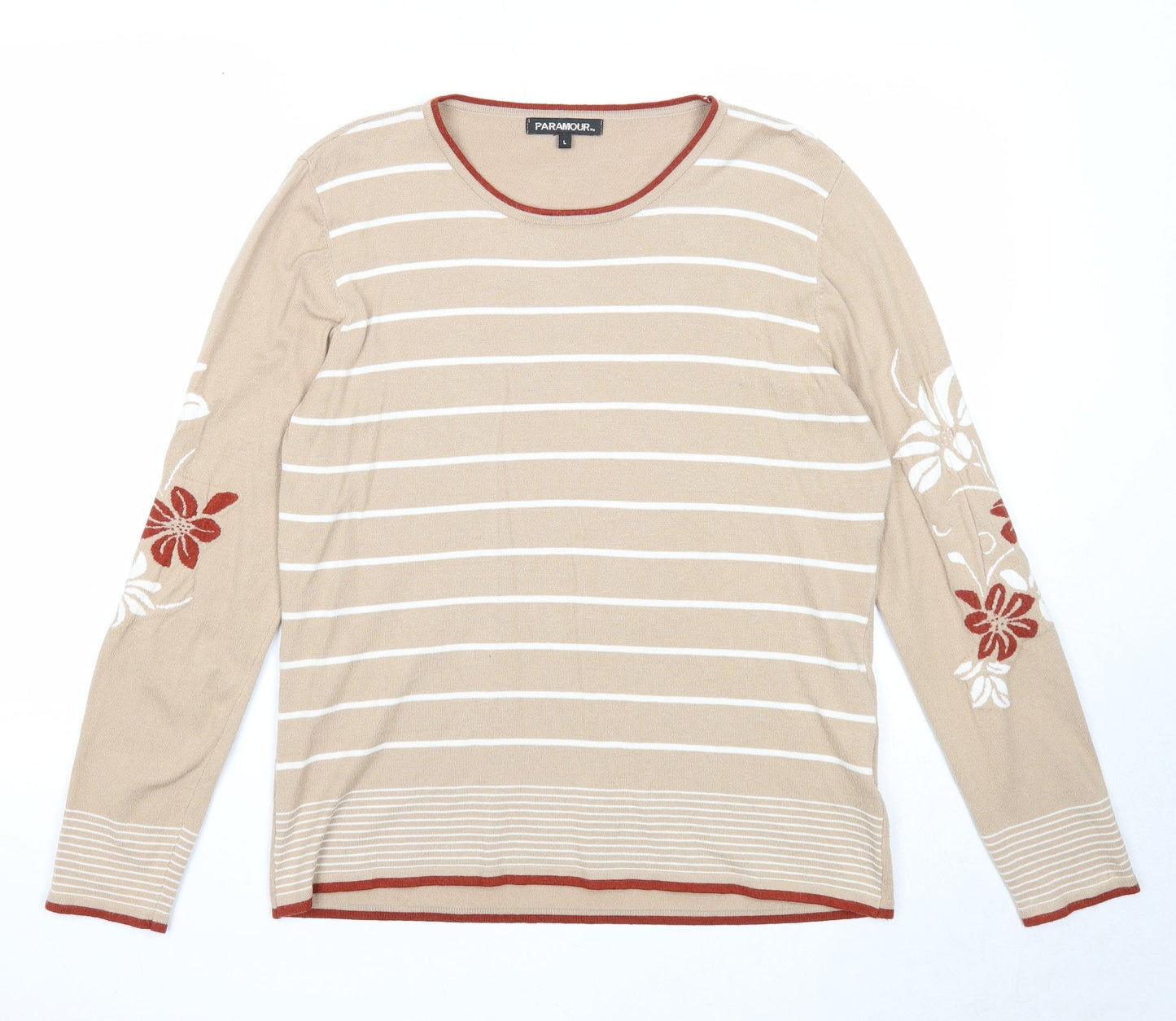 Womens UK Size L Paramour Beige Pullover Jumper