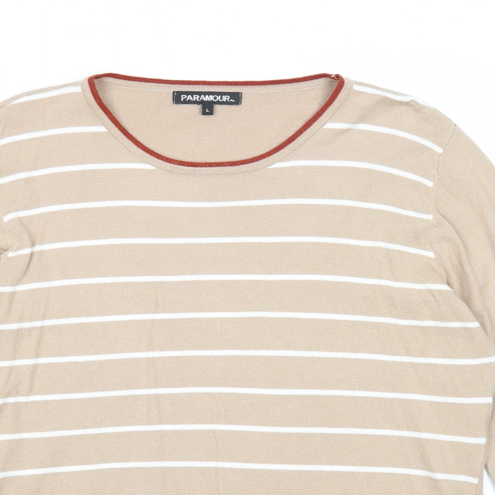 Womens UK Size L Paramour Beige Pullover Jumper