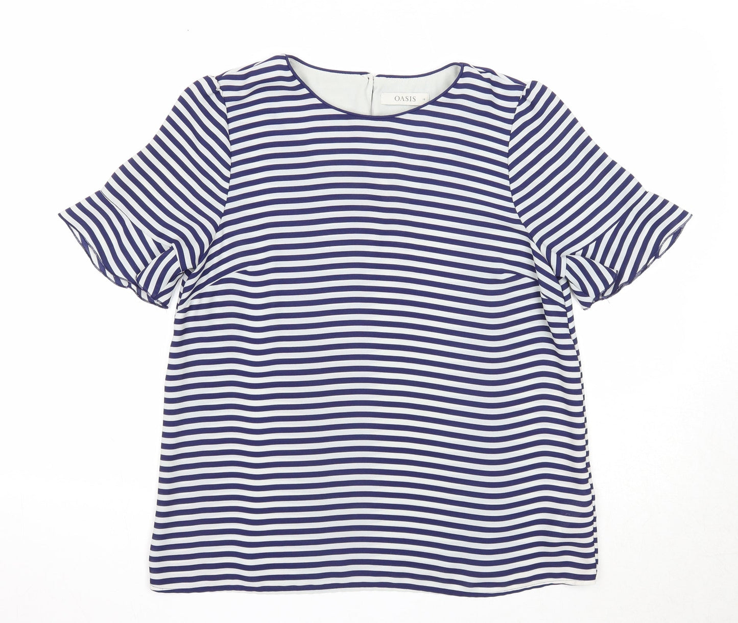 Womens UK Size 14 Oasis Blue Basic T-Shirt