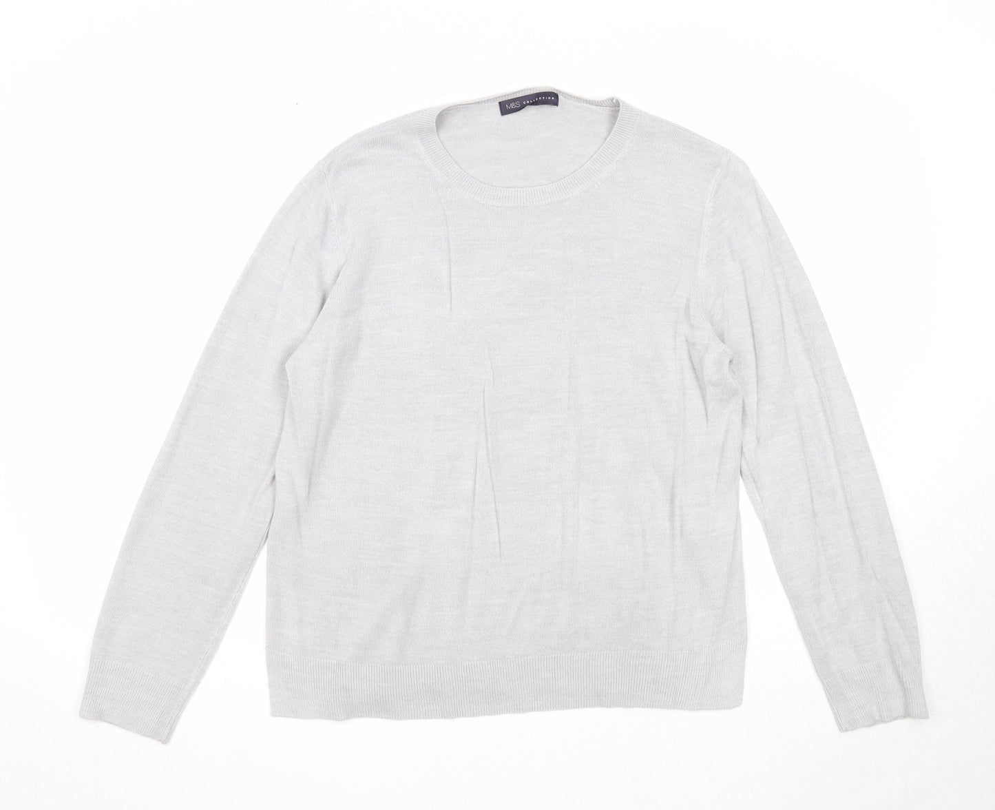 Womens UK Size 16 Marks and Spencer Grey Pullover Jumper
