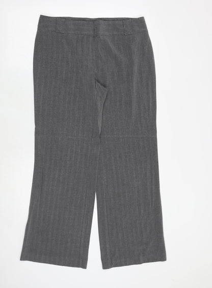 Womens UK Size 14 Marks and Spencer Regular Fit Dress Pants Grey Trousers