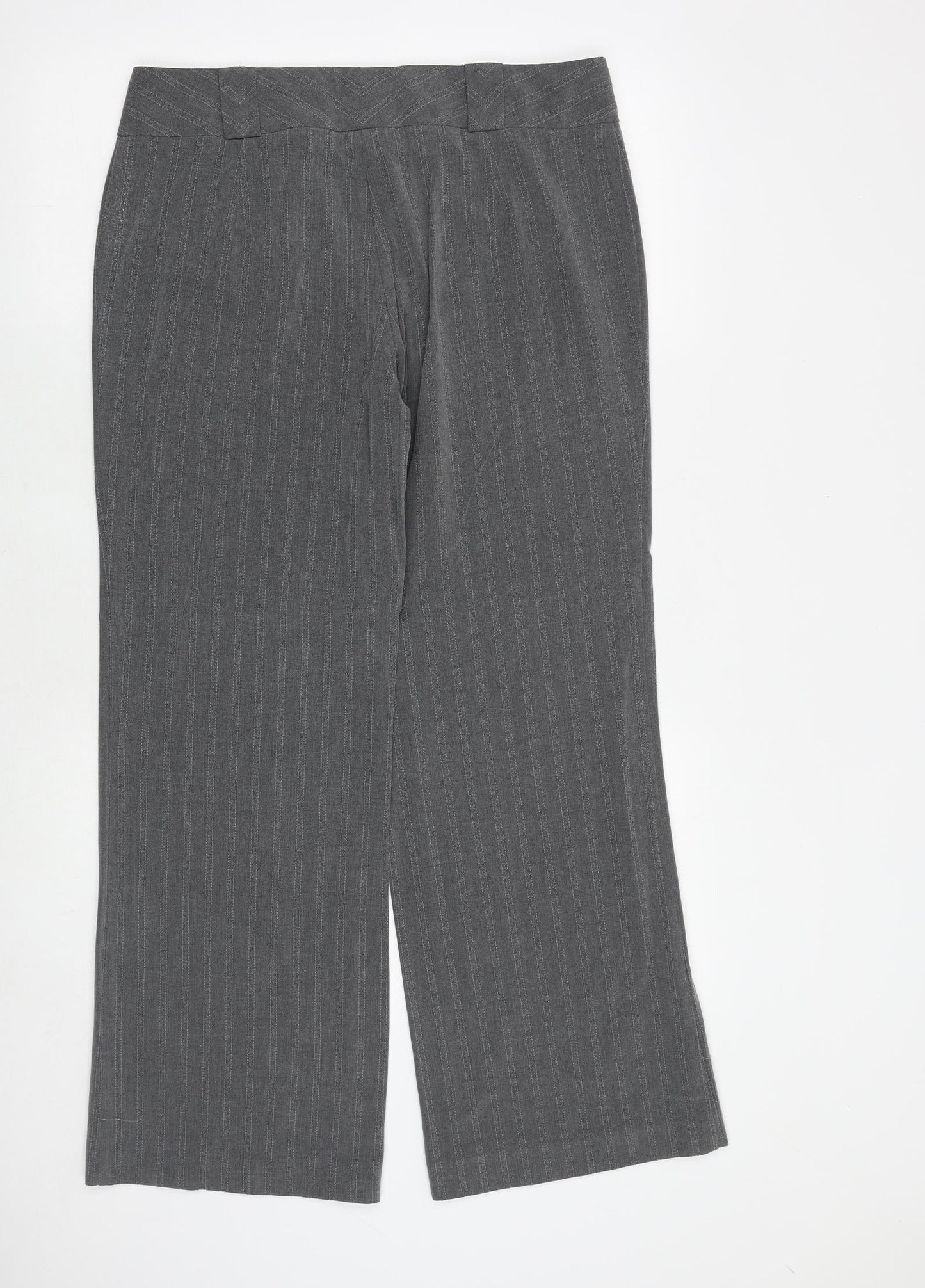Womens UK Size 14 Marks and Spencer Regular Fit Dress Pants Grey Trousers
