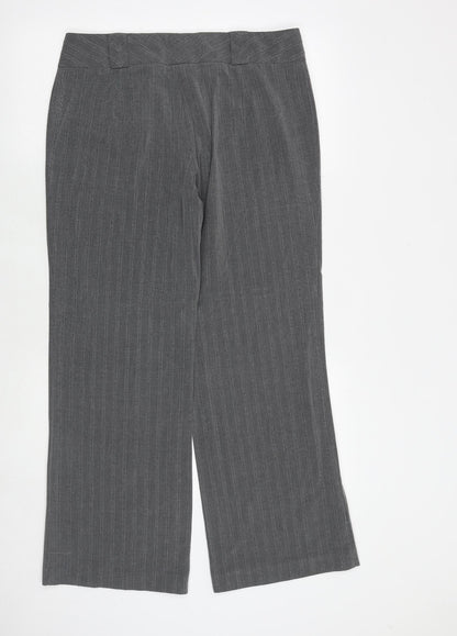 Womens UK Size 14 Marks and Spencer Regular Fit Dress Pants Grey Trousers