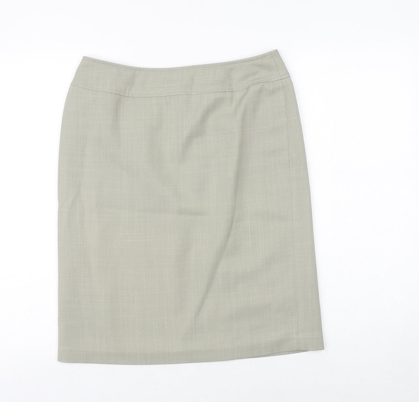 George Womens Green Polyester A-Line Skirt Size 12 Button