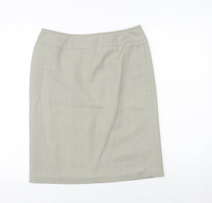 George Womens Green Polyester A-Line Skirt Size 12 Button