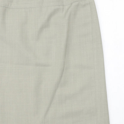 George Womens Green Polyester A-Line Skirt Size 12 Button