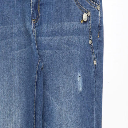 Janina Womens Blue Cotton Skinny Jeans Size 12 Regular Zip