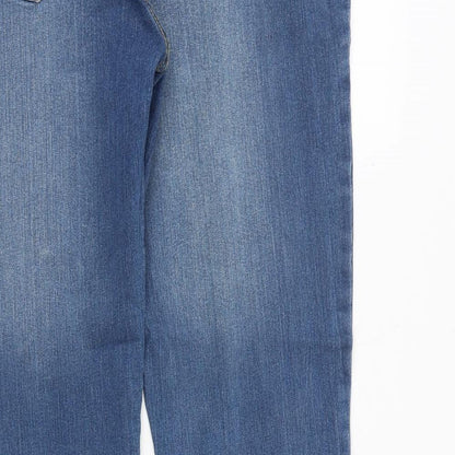 Janina Womens Blue Cotton Skinny Jeans Size 12 Regular Zip