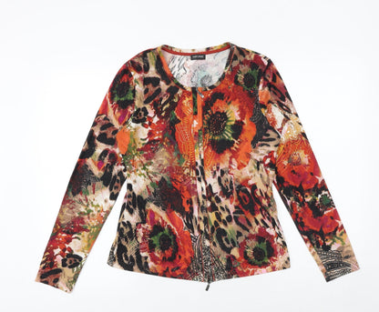 Gerry Weber Womens Multicoloured Geometric Viscose Basic Blouse Size 10 Round Neck
